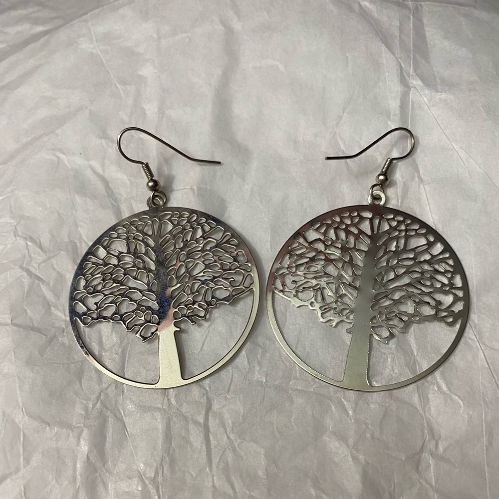 Forever 21 Silver Tree Earrings
